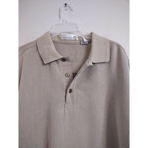Penguin By MunsingWear Classic Fit Henley Style Polo Shirt Size XL Tan - Picture 7 of 7